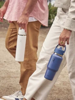 710ml (24oz) Wide Mouth Travel Bottle with Flex Straw Cap - White