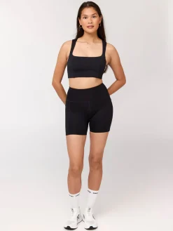 Pocket High Rise Run Shorts - Black