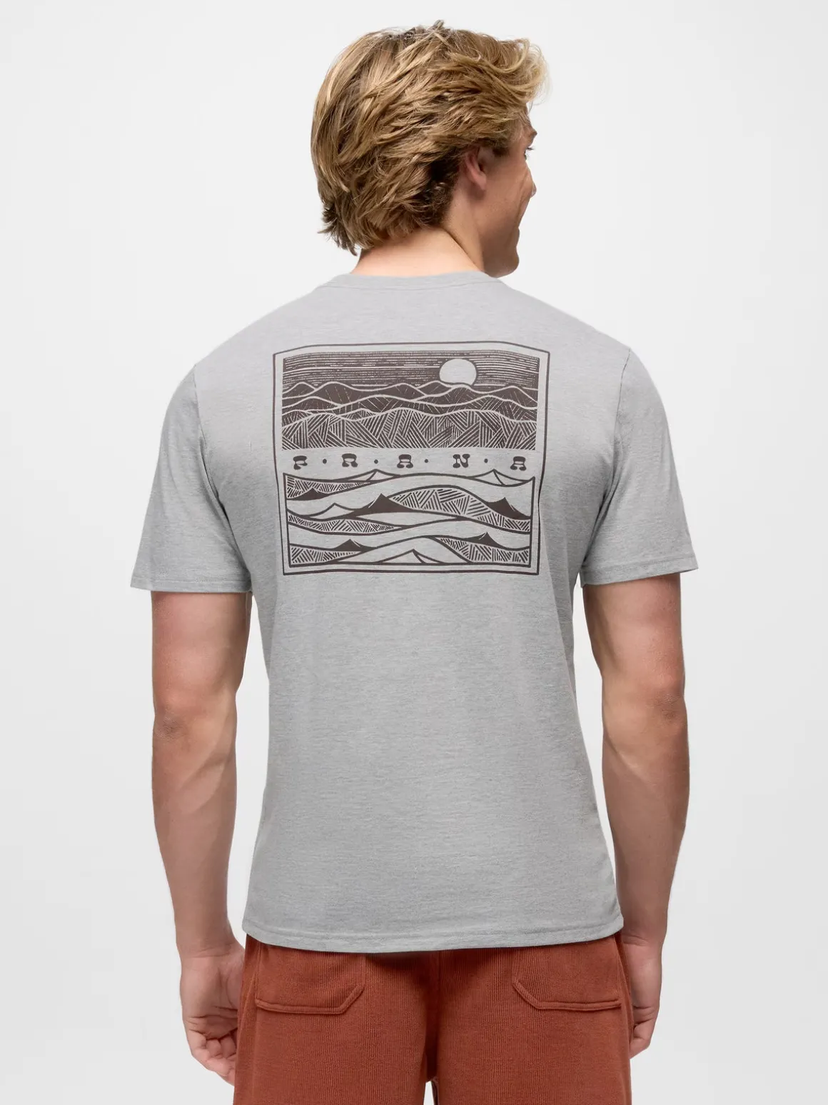 prAna Valley Lookout S/S Crew Tee - Heather Grey