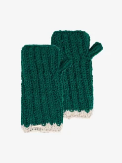 Rafi Rib Lambswool Mitten - Evergreen