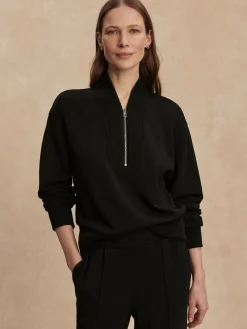 Sally Half Zip Sweat - Black