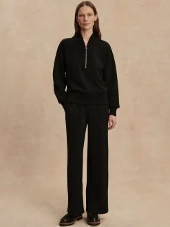 Sally Half Zip Sweat - Black