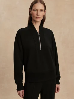 Sally Half Zip Sweat - Black