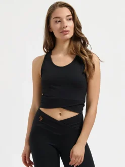 Sati Crop Yoga Tank - Onyx Black