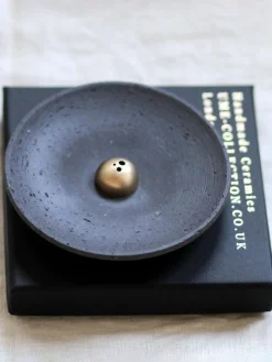 Stoneware Smudging Dish - Raw Black