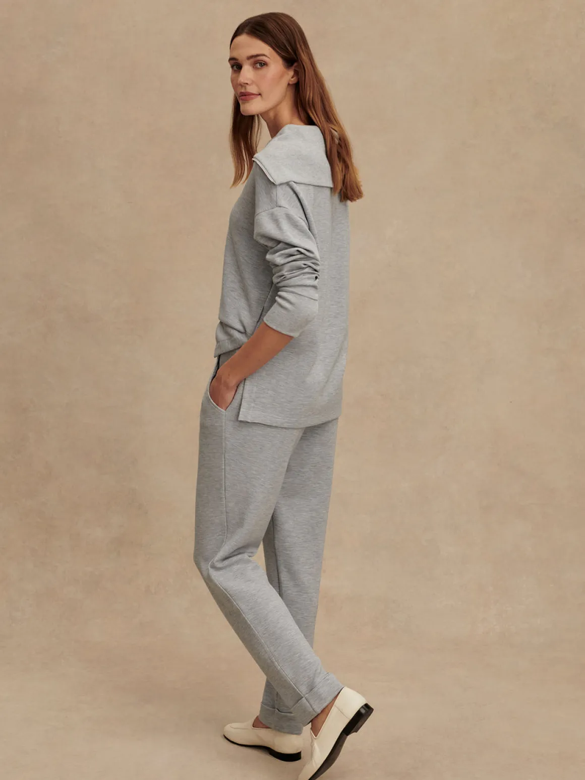 The Rolled Cuff Pant 25 - Mid Blue Marl