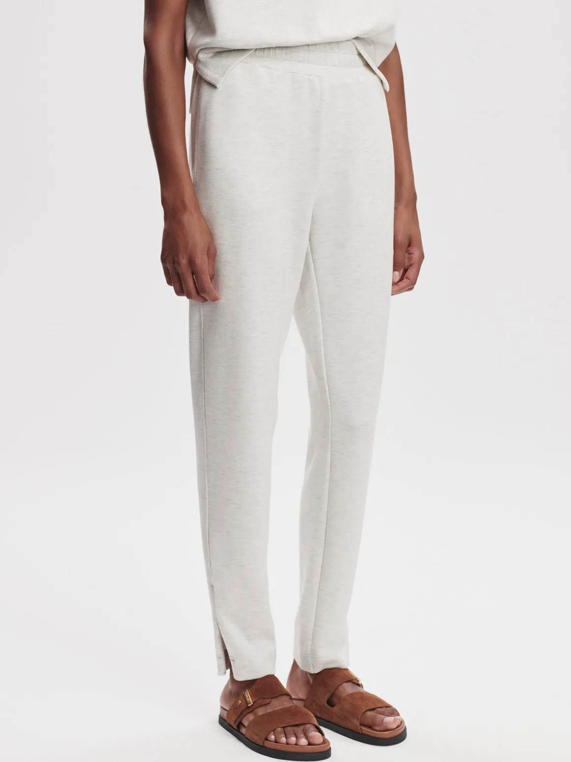 The Slim Zip Hem Pant 29.5 - Ivory Marl