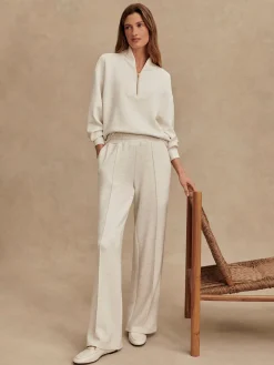 The Wide Leg Pant 30 - Ivory Marl