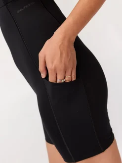 Tina Open Back Unitard - Black
