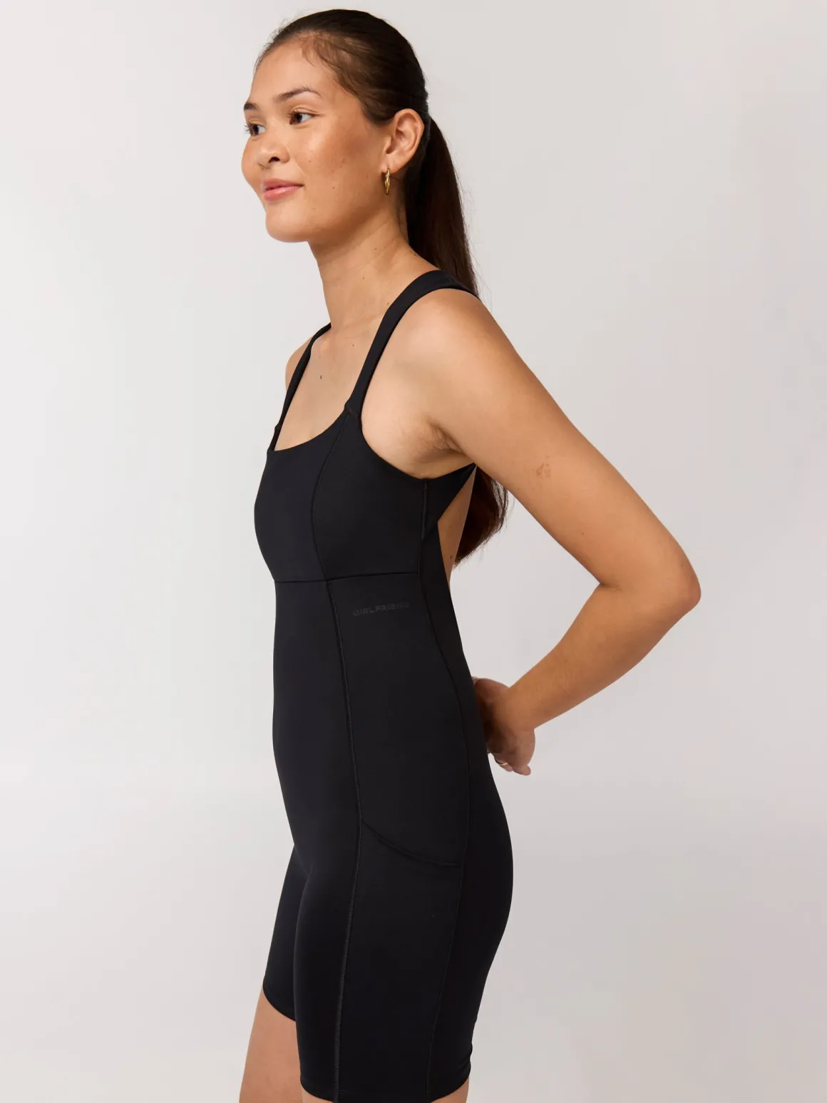 Tina Open Back Unitard - Black