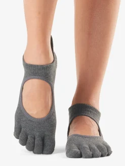 Toesox Full Toe Bellarina Grip Socks - Charcoal Grey