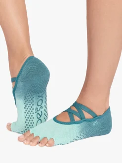 ToeSox Half Toe Elle Grip Socks - Tidal