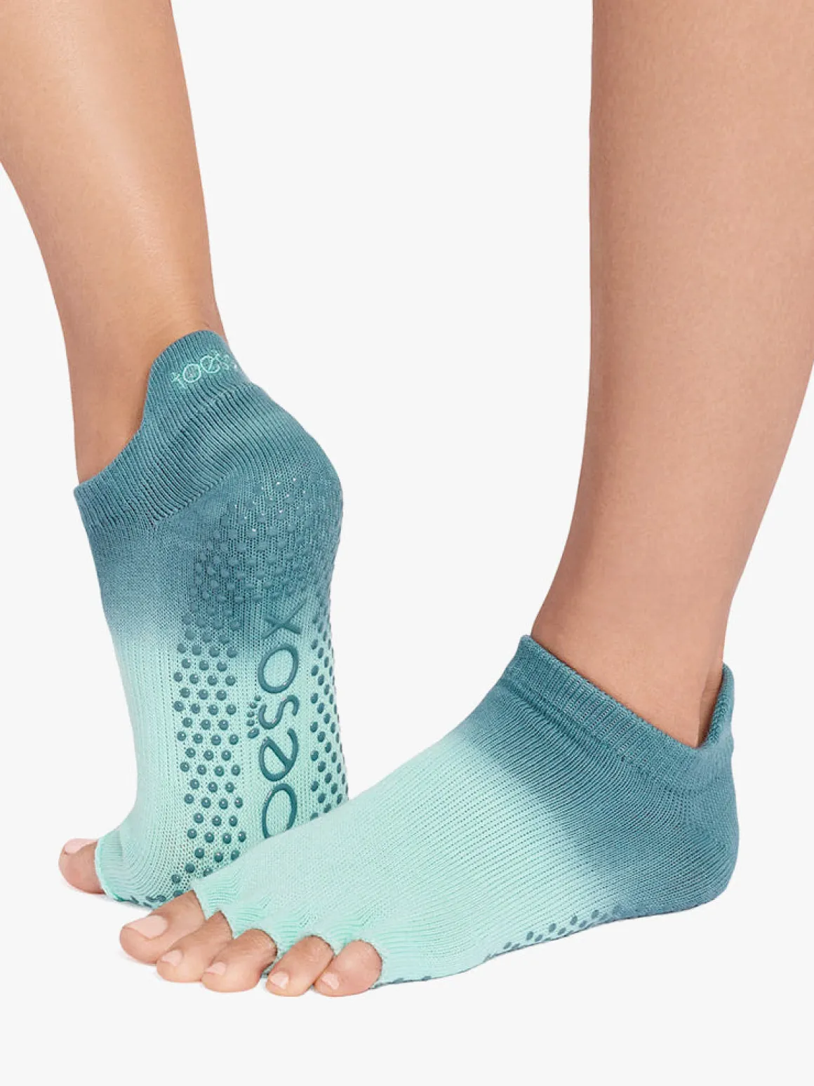 ToeSox Half Toe Low Rise Grip Socks - Tidal