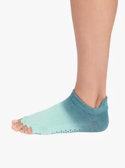 ToeSox Half Toe Low Rise Grip Socks - Tidal