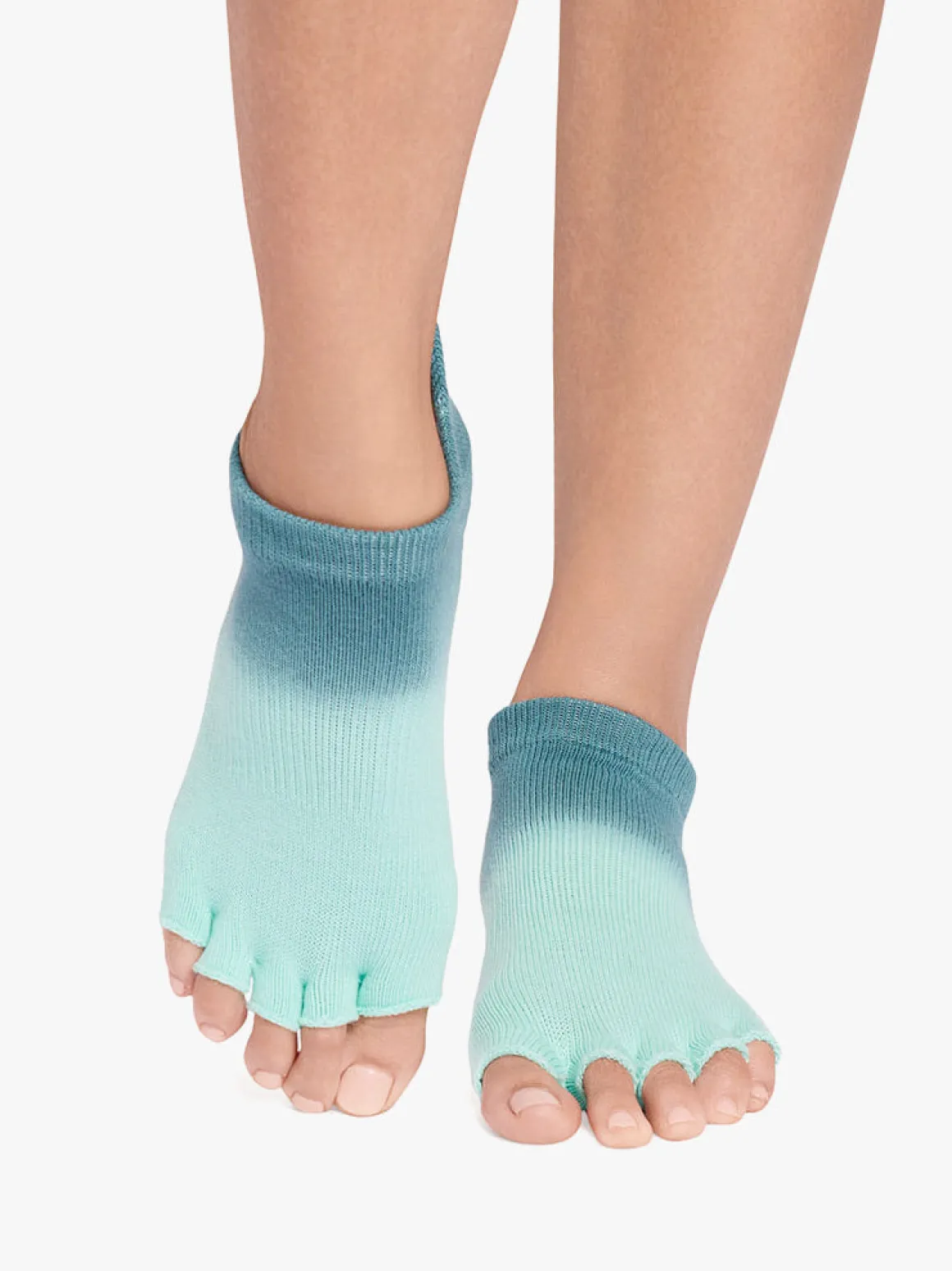ToeSox Half Toe Low Rise Grip Socks - Tidal