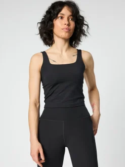 Tommy Square Neck Tank - Black