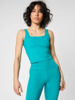 Tommy Square Neck Tank - Peacock