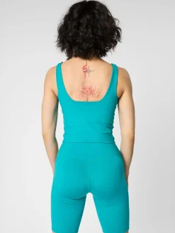 Tommy Square Neck Tank - Peacock
