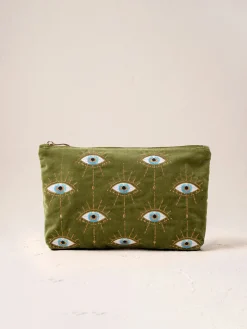 Velvet Everyday Pouch - Garden Green Mystical Eye