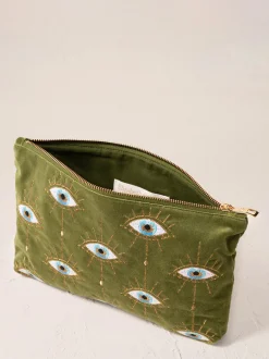 Velvet Everyday Pouch - Garden Green Mystical Eye