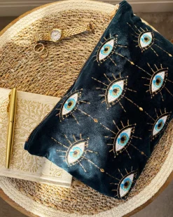 Velvet Everyday Pouch - Ink Blue Mystical Eye