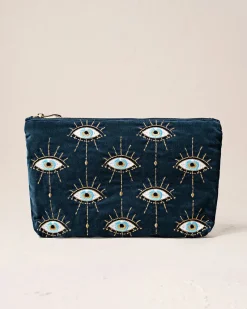 Velvet Everyday Pouch - Ink Blue Mystical Eye