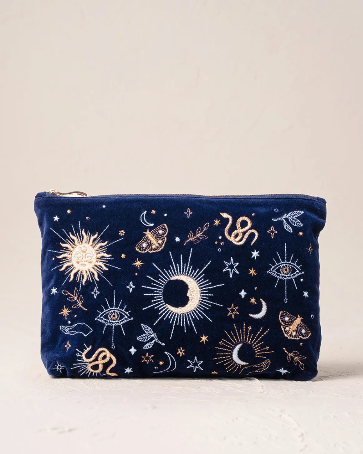 Velvet Everyday Pouch - Navy Boho Mysticism
