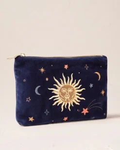 Velvet Mini Pouch - Navy Celestial