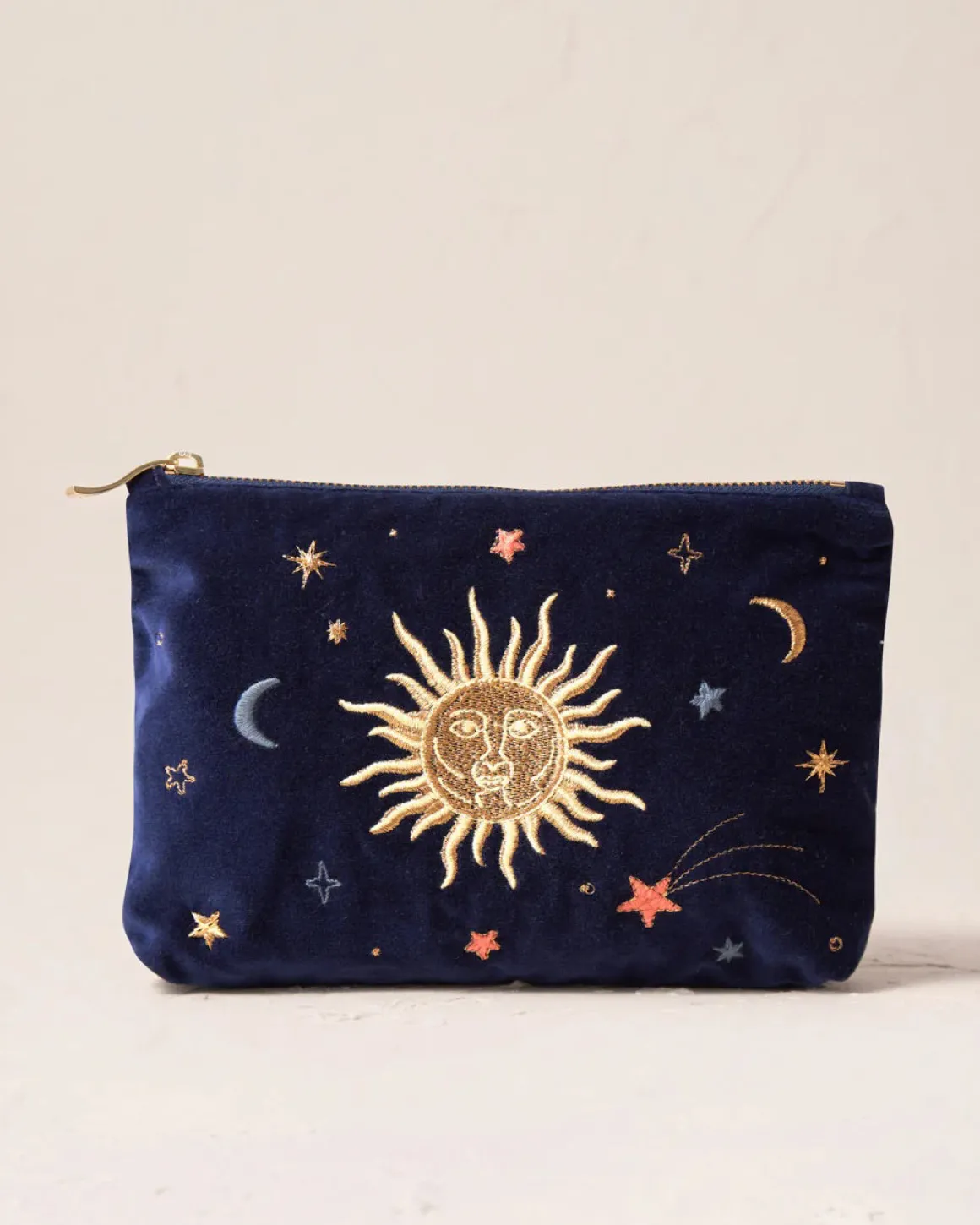 Velvet Mini Pouch - Navy Celestial