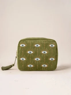Velvet Wash Bag - Fern Green Mystical Eye