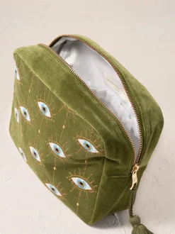 Velvet Wash Bag - Fern Green Mystical Eye